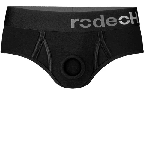 Rodeoh Strap-On Harness Black Briefs