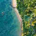 bird's eye view of beach line