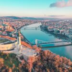 budapest from the sky, danube river