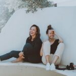 caught the feels, two women laughing
