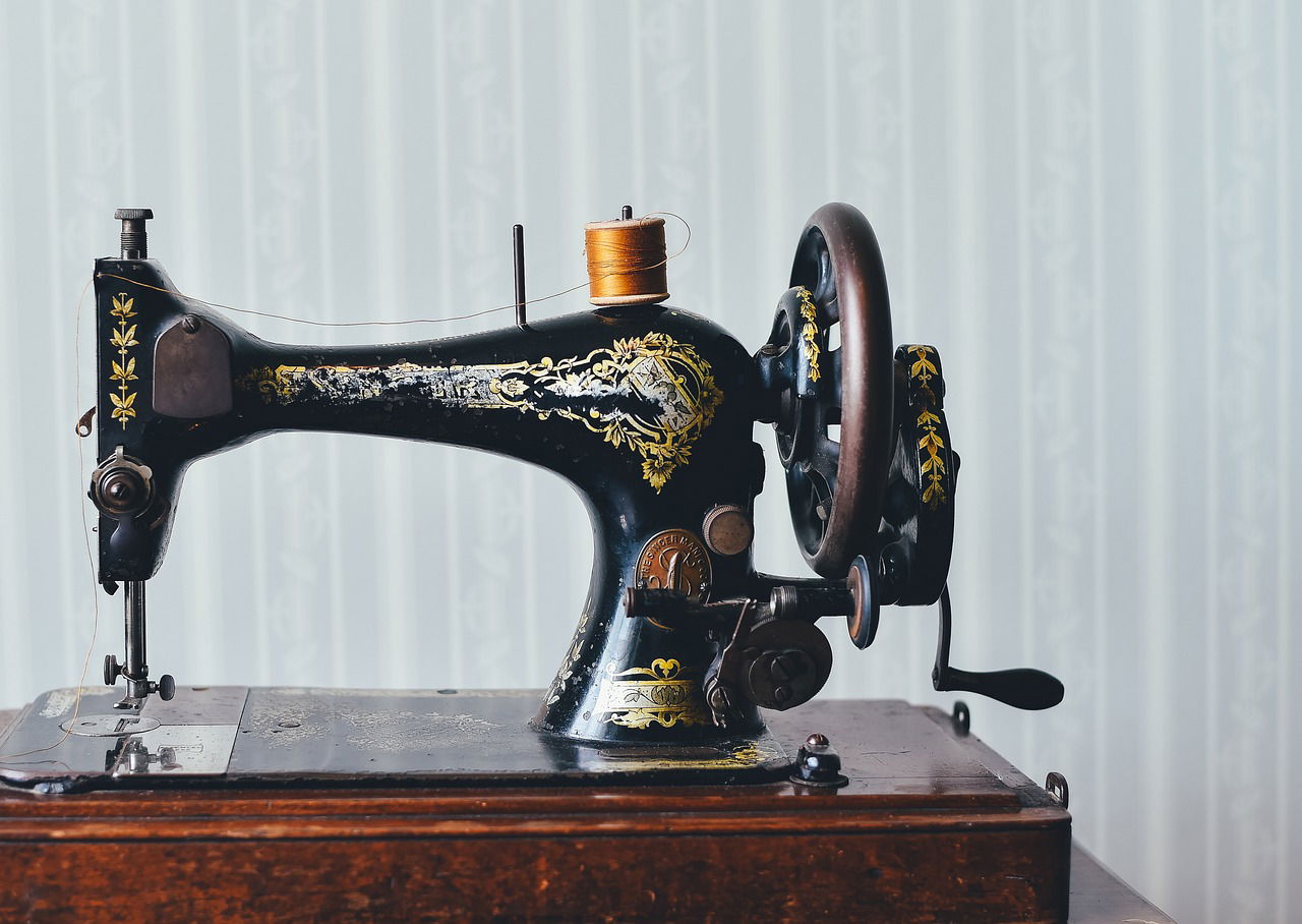 antique, sewing machine, home