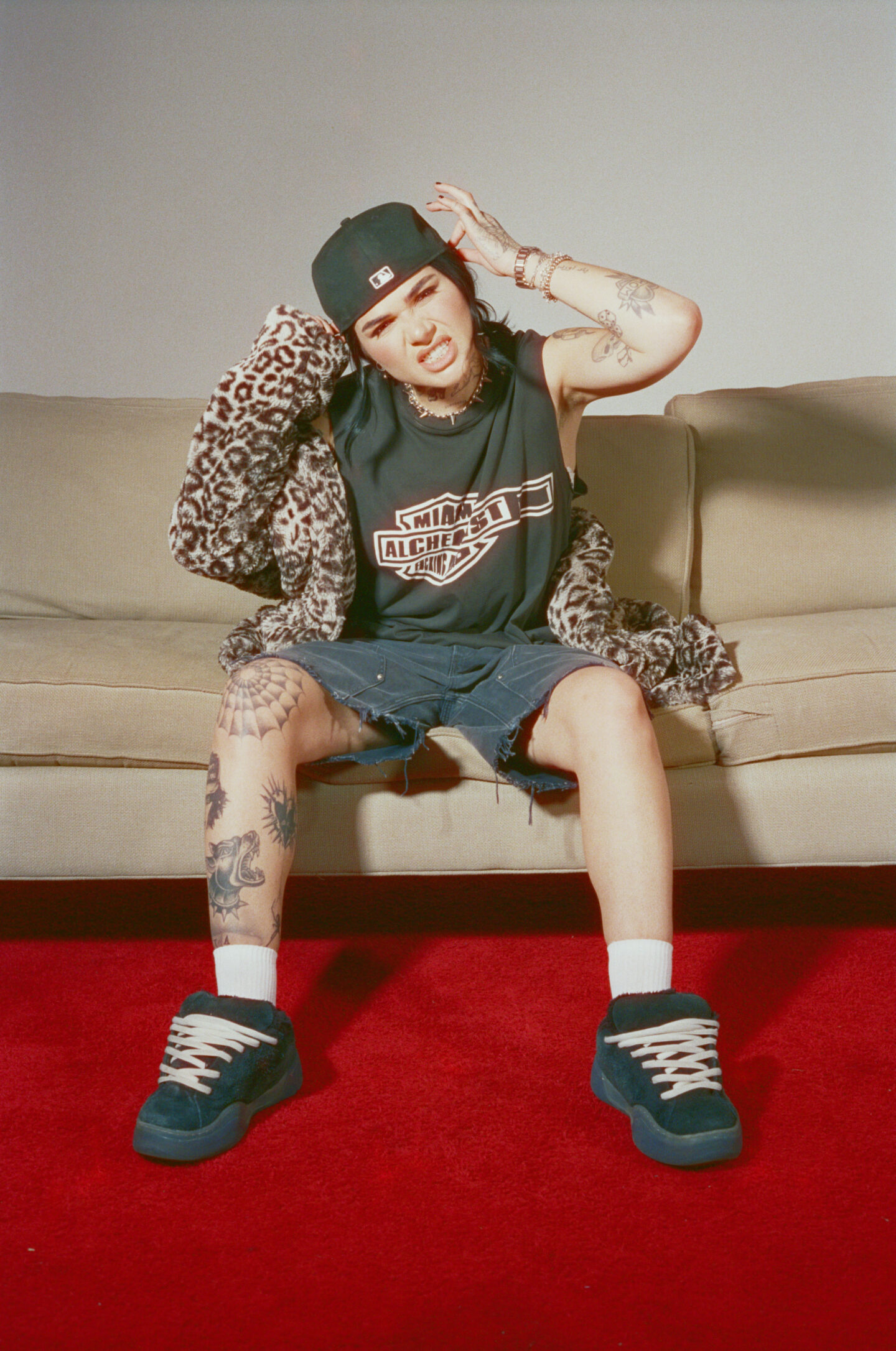 Chloe Star on a sofa