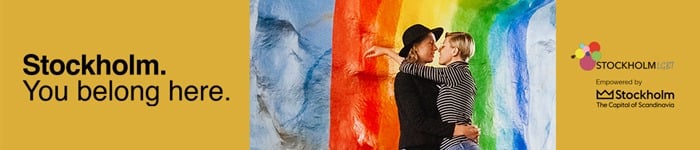 Stockholm banner - two people kissing