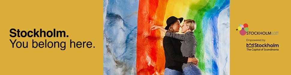 Stockholm banner - two people kissing