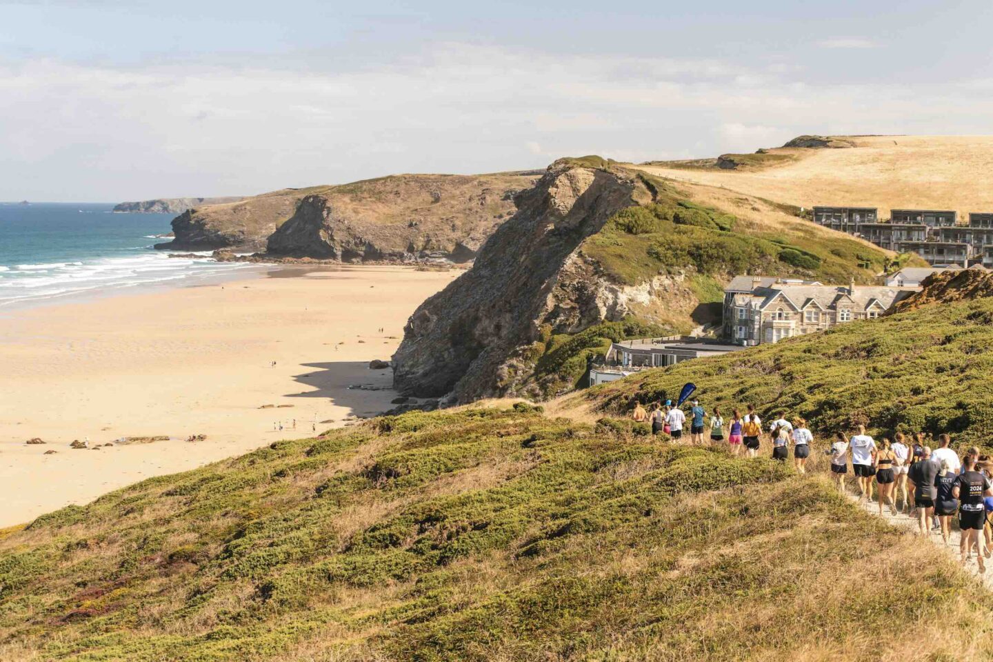 people walking on the cliffs