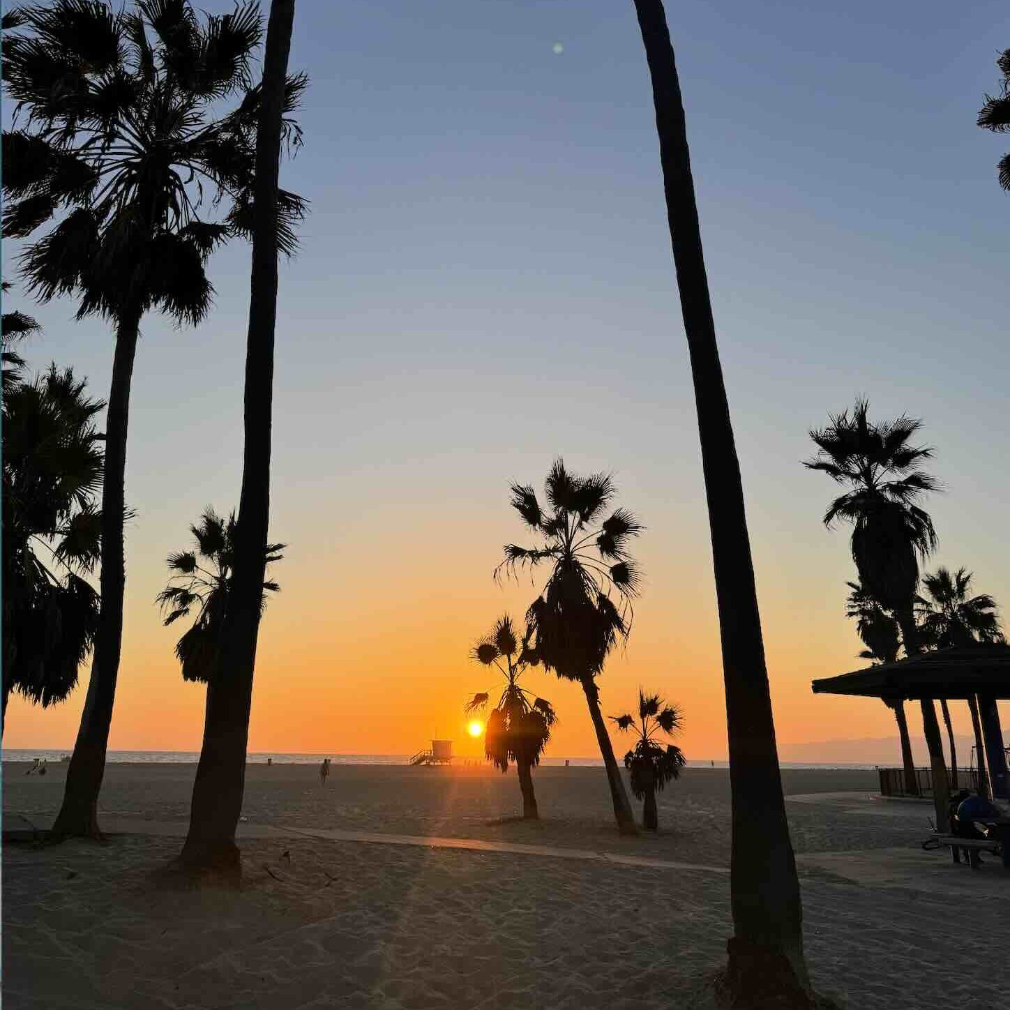 Sunset on Santa Monica Beach