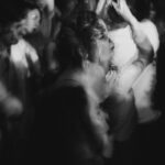 grayscale photo of people dancing