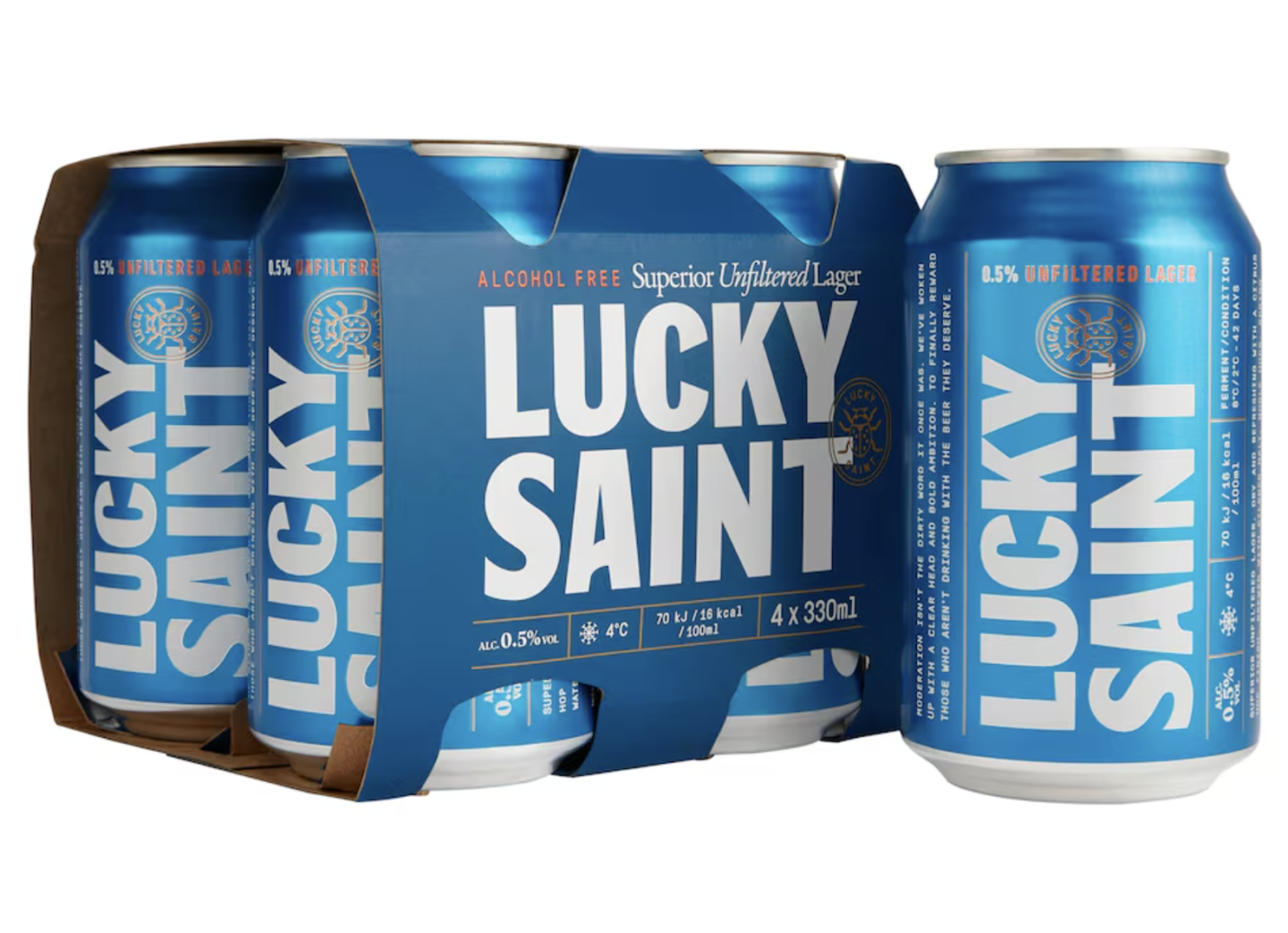 lucky saint beer cans